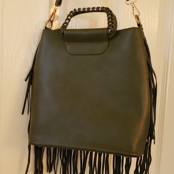 Faux Suede fringe/leather purse - Picture 8 of 17